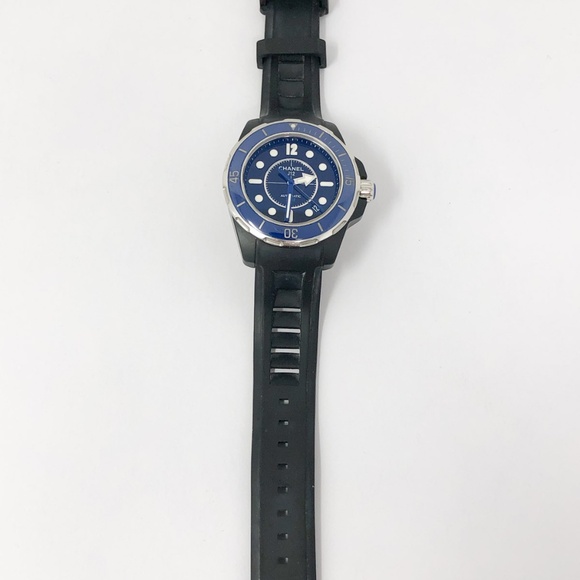 CHANEL BLACK/MARINE J12 WATCH 42MM AUTOMATIC - Picture 8 of 9